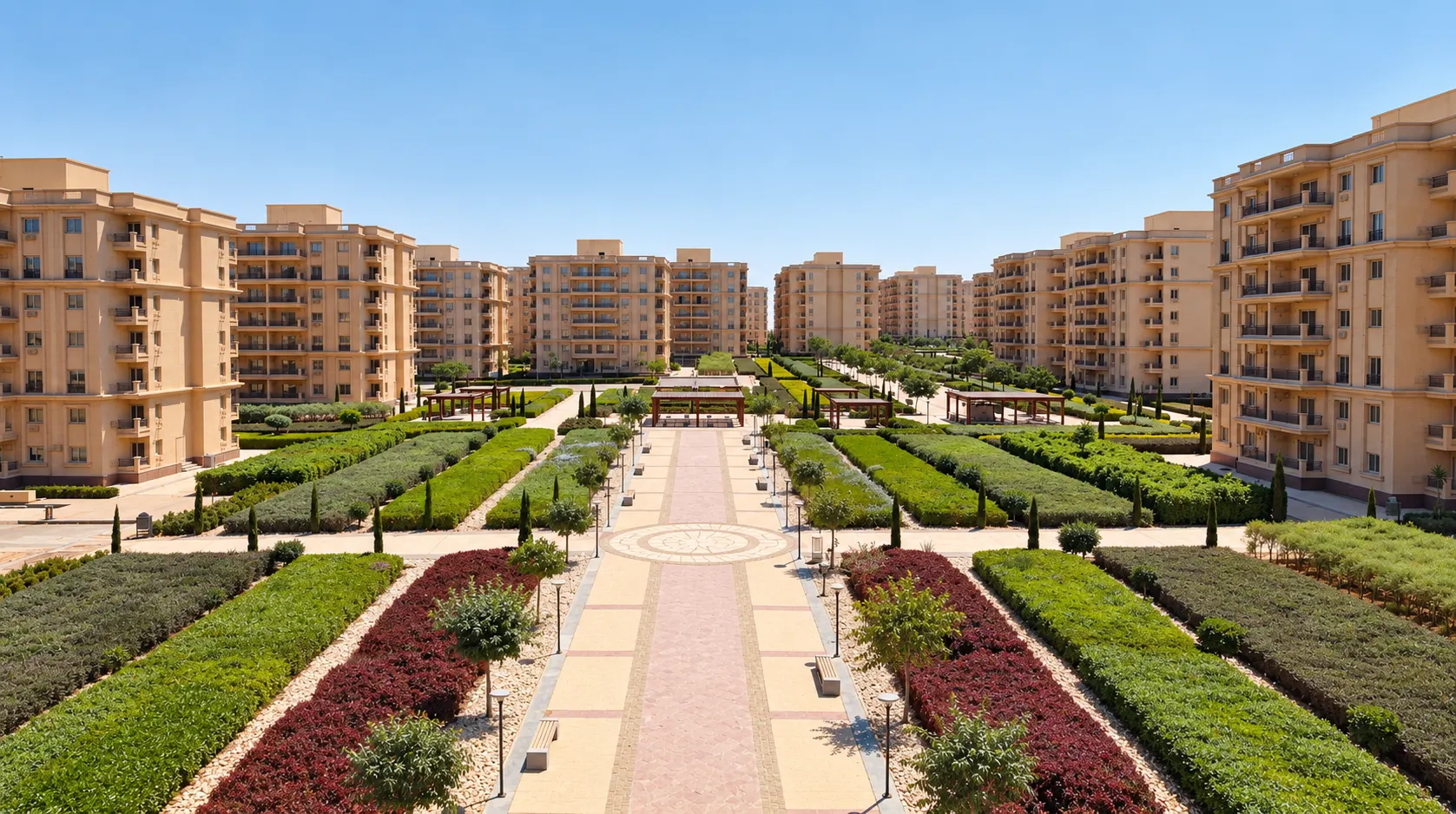 الممشى الرئيسي بين عمارات كيان سيتي